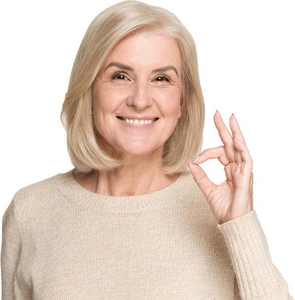 Mujer con cápsulas Optiheart – apoyo para la presión arterial